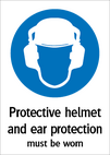 Protective helmet and ear protection must be worn