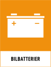 Fraktionsskylt, BILBATTERIER, Bright Red Orange