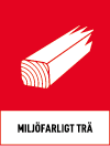 Fraktionsskylt, MILJÖFARLIGT TRÄ, Traffic Red