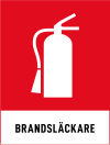 Fraktionsskylt, BRANDSLÄCKARE, Traffic Red
