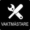 Taktil/Braille symbolskylt, VAKTMÄSTARE, m.grå/vit